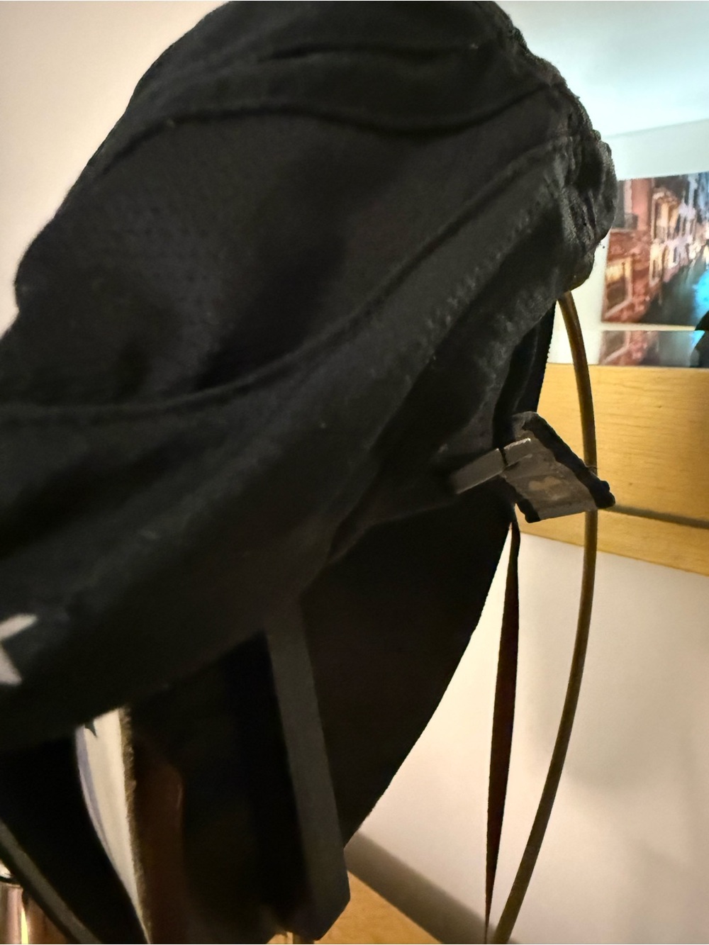 Black Cycling Cap with Reflective Accent